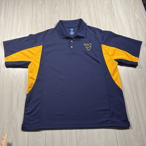 WVU West Virginia Mountaineers Golf Polo Men’s XL Blue Performance KA Inc EUC